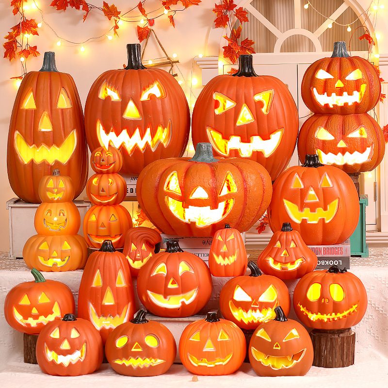 Lanterne Citrouille Lumineuse Halloween Décoration Magasin Jardin