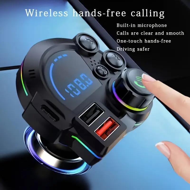 PD 30W Type-C Car Charger & Bluetooth 5.3 FM Transmitter, Wireless MP3 Player