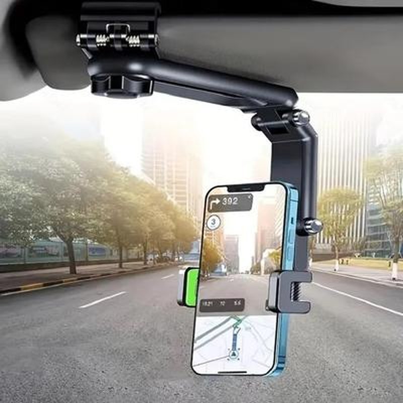 Car Phone Mount - Long Adjustable Arm, 360° Rotatable Anti-Scratch