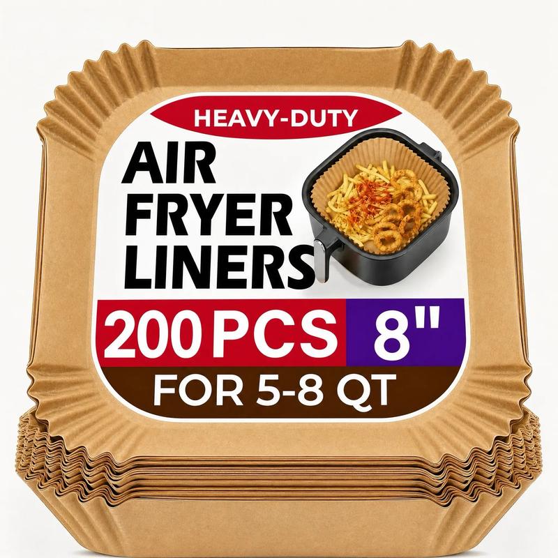 Air Fryer Liners Heavy-Duty Non-Stick Oil-Resistant Disposable Compostable