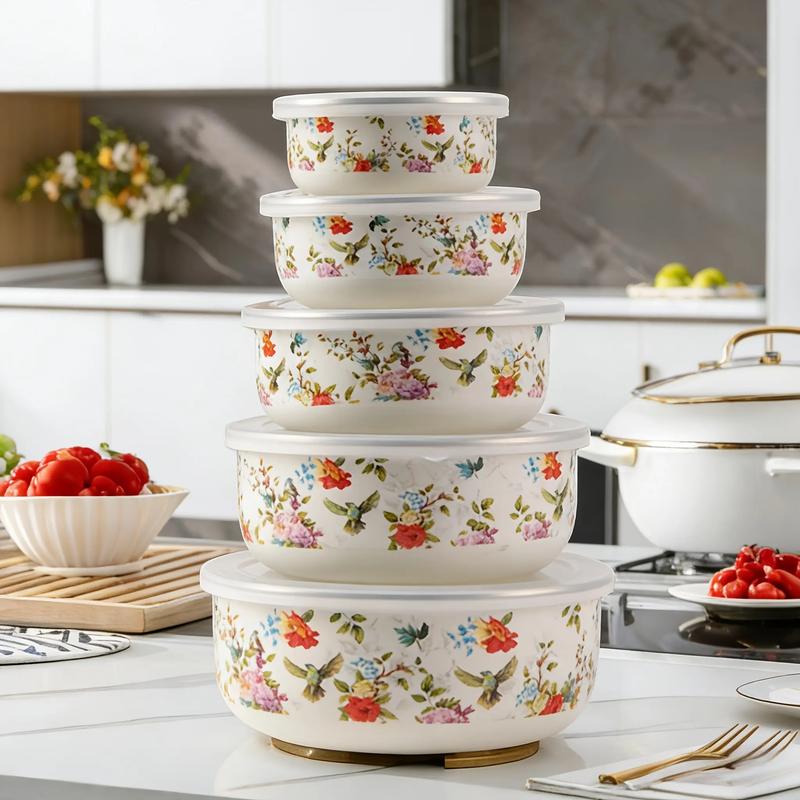 Enamel Airtight Meal Prep Containers Set Durable Leakproof
