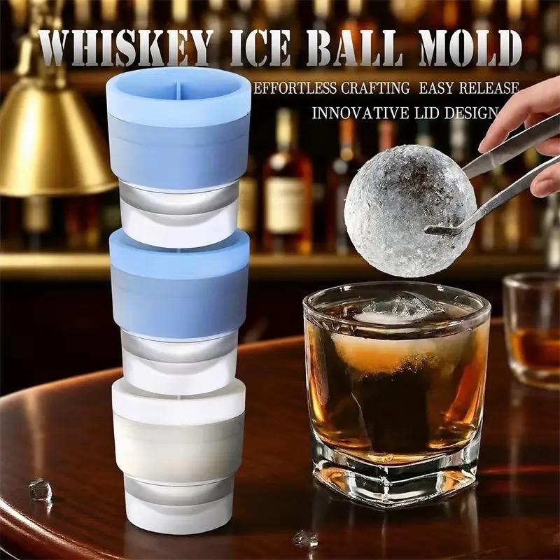 Ice Ball Molds Set of Slow-Melting Stackable Large Ice Cube Maker