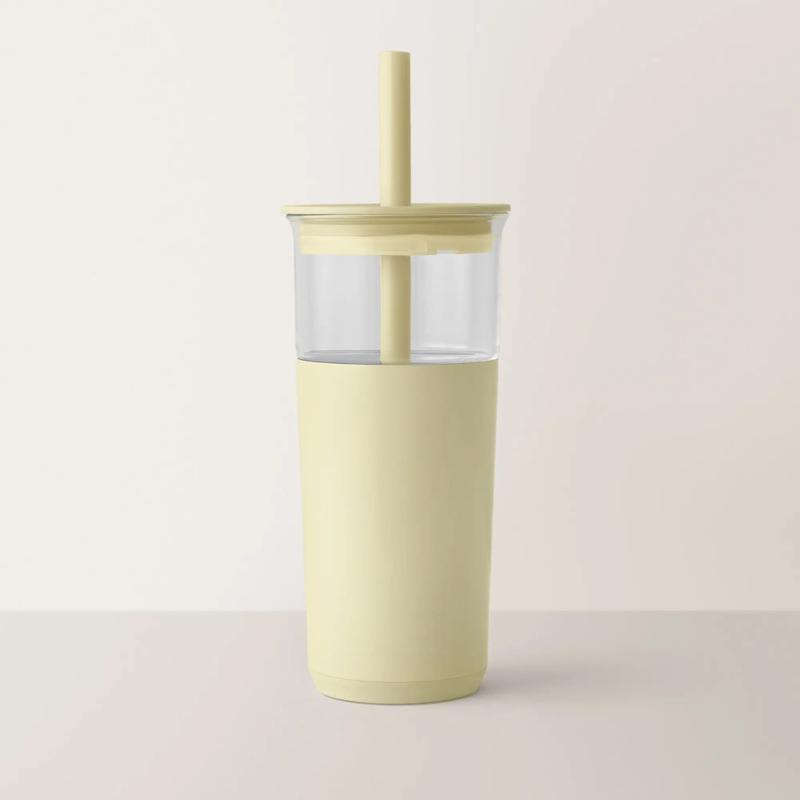 Insulated Glass Tumbler for Iced Coffee Smoothies Boba