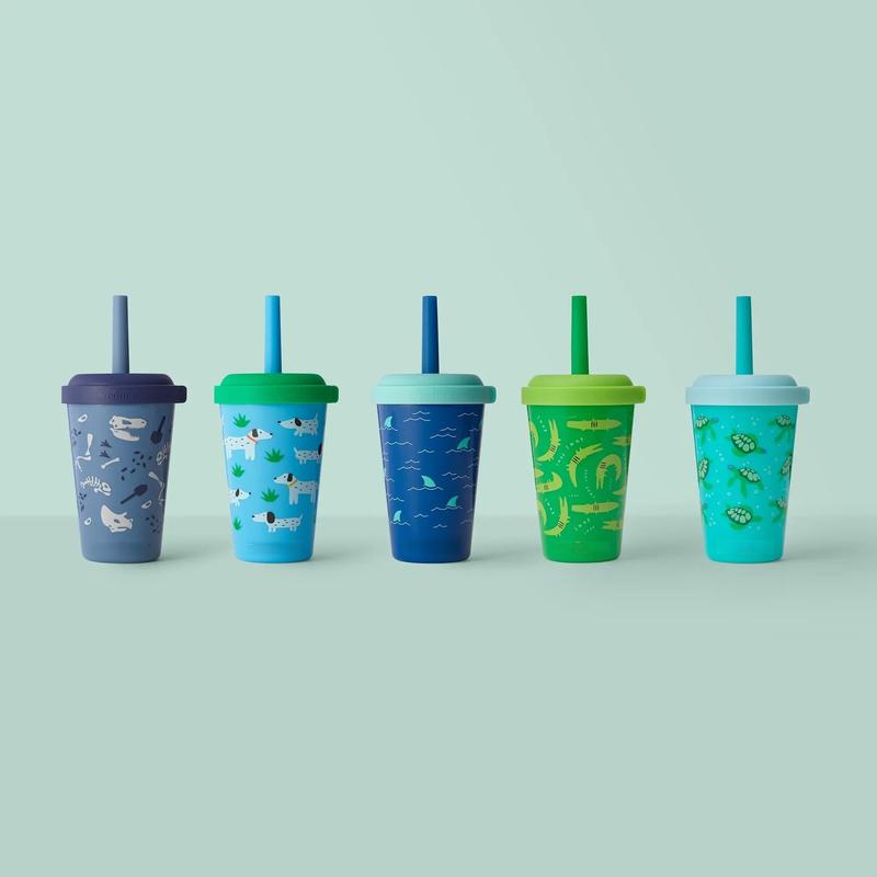 Kids Tumbler Pack Spill Proof Cups with Straws Stackable