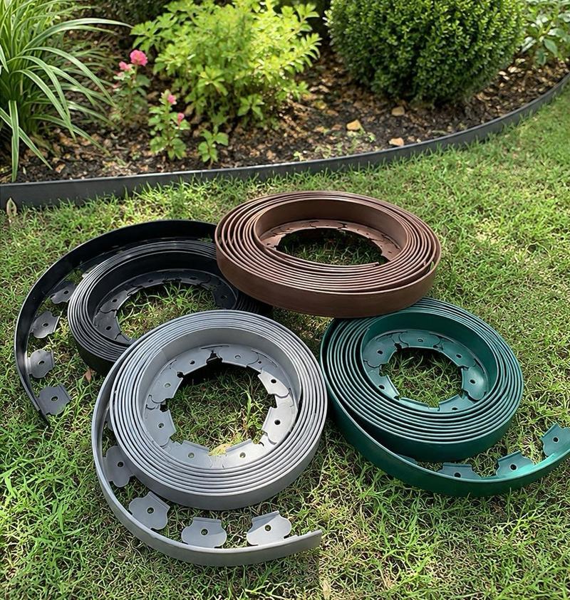 Landscape Border - Garden Border Fence Strap Spike - No-Dig - Flexible Lawn
