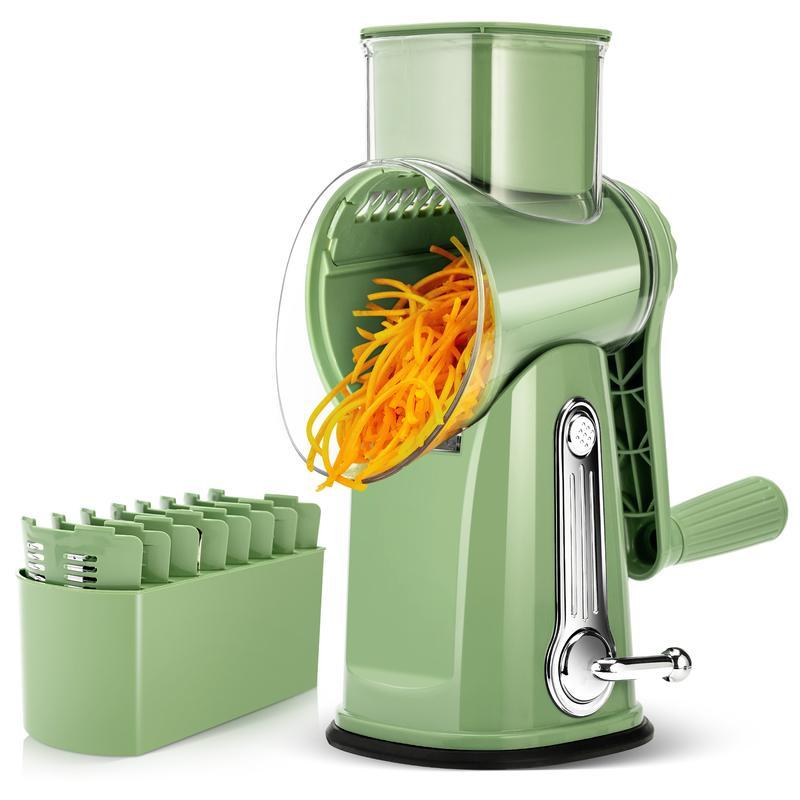 Rotary Cheese Grater with Handle Well-Designed Blades Strong Suction