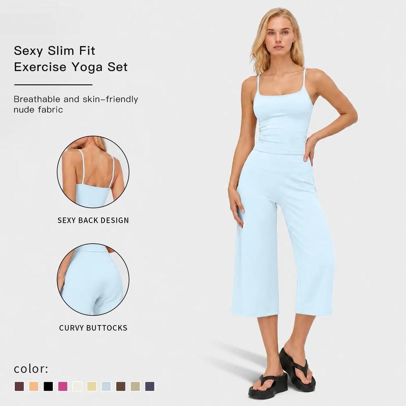 Women's Style Sports Fitness Clothing - Strap Yoga Vest&High Waist Quick-Dry Shorts