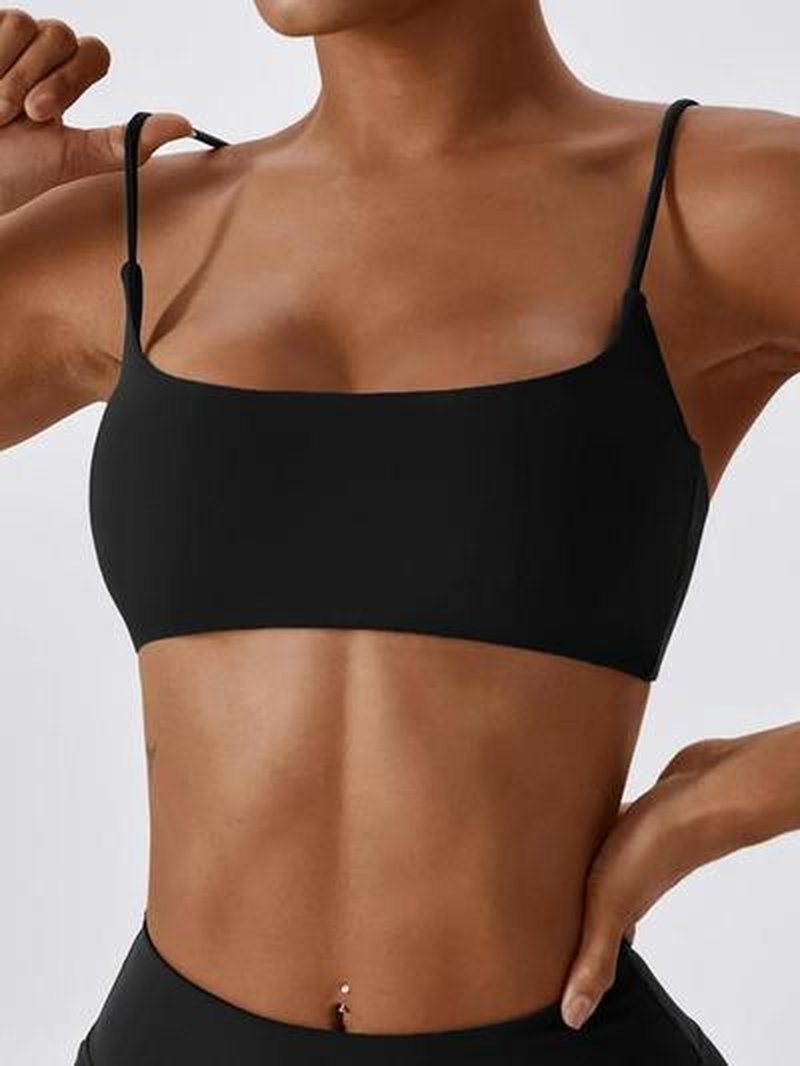 Women's Style Solid Color No Sports Bra - Strap Fitness Bra, Breathable Comfortable