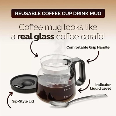Coffee Mug with Lid Glass Creative Cup Coffee Lovers Top Choice