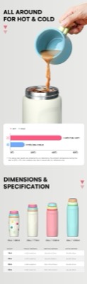 Multi Color Choice Insulated Water Cup Stainless Steel