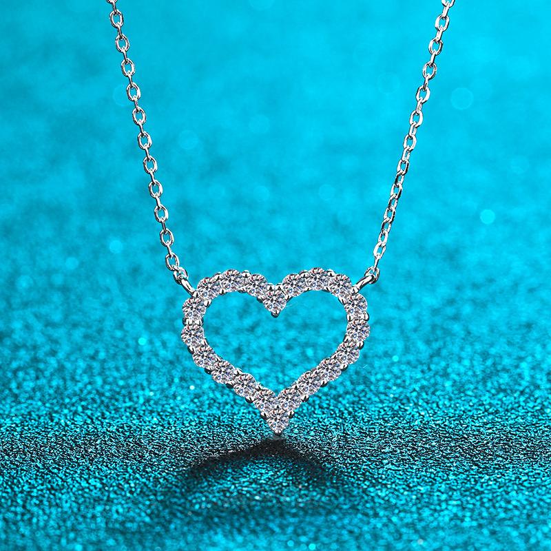 S925Plata de LeyCorazónTipoColganteMoissanitaCollar