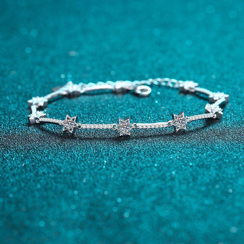 S925Platade MujerPulseraMicroincrustadoMoissanitaPulsera