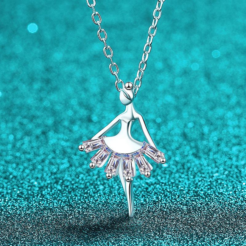 S925Plata de LeyMoissanitaCollarde MujerColgante