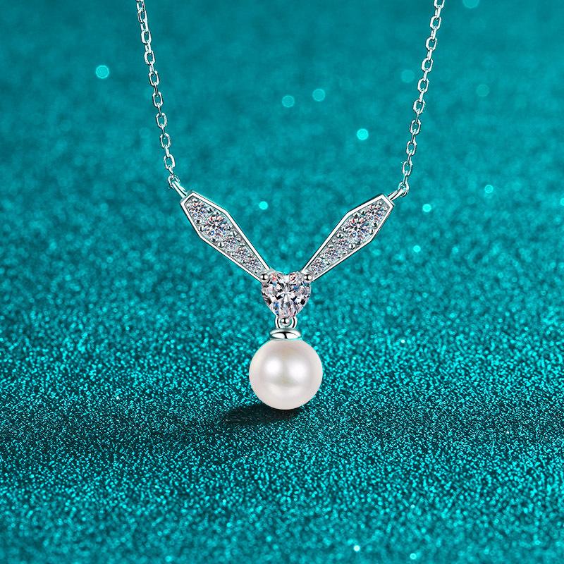 S925Plata de LeyVenta al Por Mayor de FábricaNaturalPerla de Agua DulceCollarde MujerMoissanitaCollar