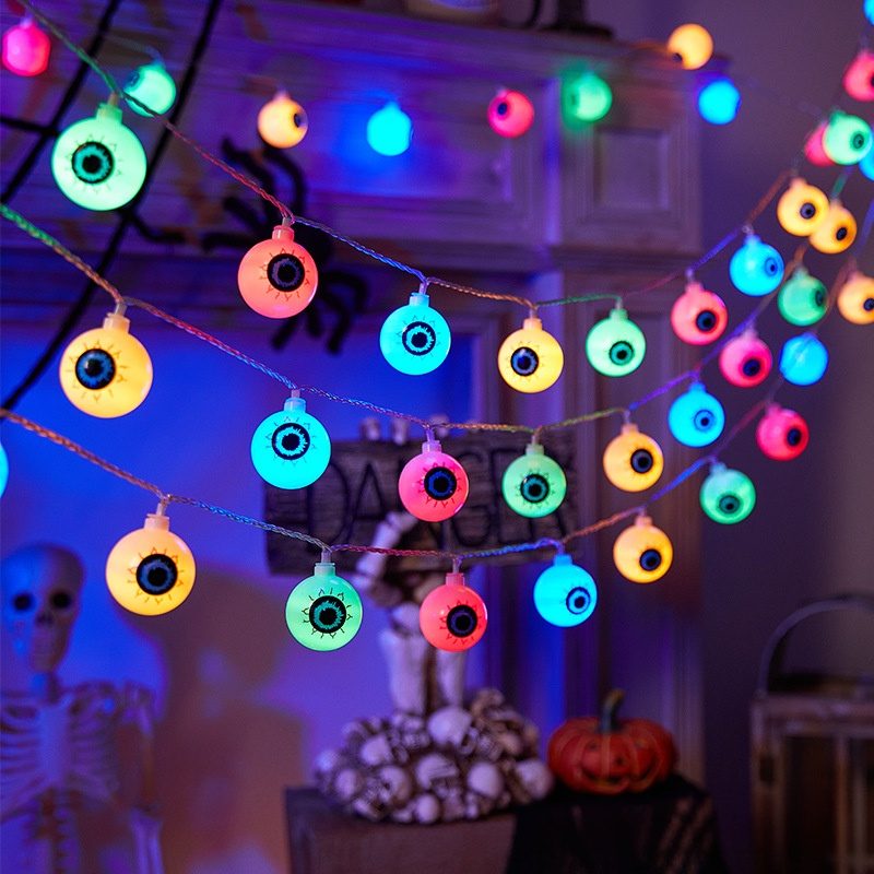Halloween LED Colorful Ghost Eyes String Lights