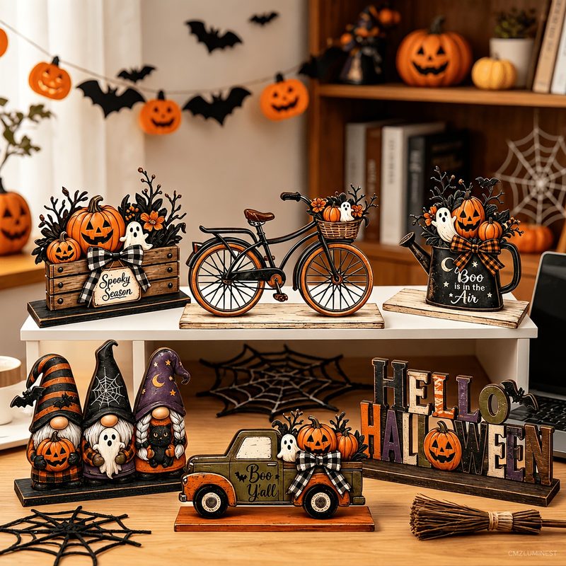 Wooden Halloween Tabletop Decoration